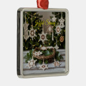 ボホークロシェ雪片メタリッククリスマスオーナメント メタルオーナメント (右)