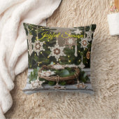 ボホークロチェットスノーフレーククリスマス装飾用クッション クッション (ブランケット)