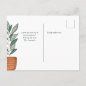 ボホーグリーンハウス植物ポット新しいホームムービング 案内ポストカード (裏面)