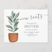 ボホーグリーンハウス植物ポット新しいホームムービング 案内ポストカード (正面)