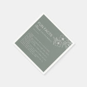 ボホーグリーンフローラトリビアおもしろいファクト結婚ズ スタンダードカクテルナプキン (角)