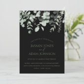 ボホーグリーンリーブラックユーカリ結婚式招待状 招待状 (スタンド正面)