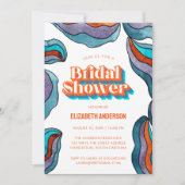 ボホーグルービーレトロはっきりしたワカラフルークブライダルシャワー 招待状 (正面)