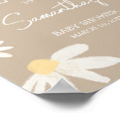 ボホーグルーヴィデイジーベビーシャワーウェルカム ポスター (角)