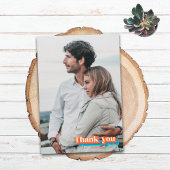 ボホーグルーヴィレトロイエローオレンジタイポグラフィ波形 サンキューカード