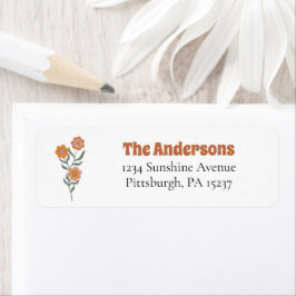 ボホーグルーヴィワイルドフラワー差出人住所ラベル ラベル