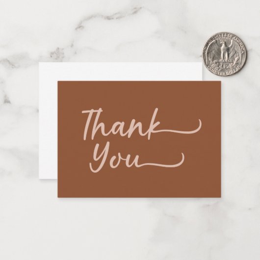 ボホーサマーブラウンテラコッタトレンディーサンキューサンキュー ノートカード (正面/裏面インサイチュ)