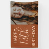 ボホーサマーブラウンテラコッタトレンディー誕生日 横断幕 (縦)