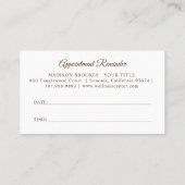 ボホーサンライズウェルネスセンタースパアポイントメントと 名刺 (裏面)