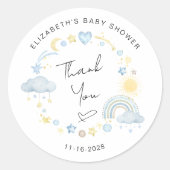 ボホーサンレインボー男の赤ちゃんシャワーサンサンサンサンサンサンサンサンサンサンサンサンサンサンサン ラウンドシール (正面)