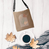 ボホーシェイプ抽象芸術ベージュテラコッタサンサボス クロスボディバッグ