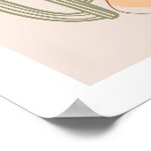 ボホーシェイプ抽象芸術ベージュテラコッタサンサボス ポスター (角)