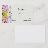 ボホーシャブシックなダマスクグリーンピンクフローラ 名刺 (正面/裏面)