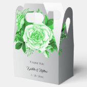 ボホーシルバーとグリーンのバラ結婚ズ フェイバーボックス (オープン)