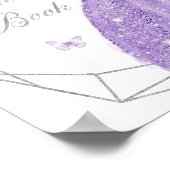 ボホーシルバー薄紫幾何学模様キンセアニラゲストブック ポスター (角)