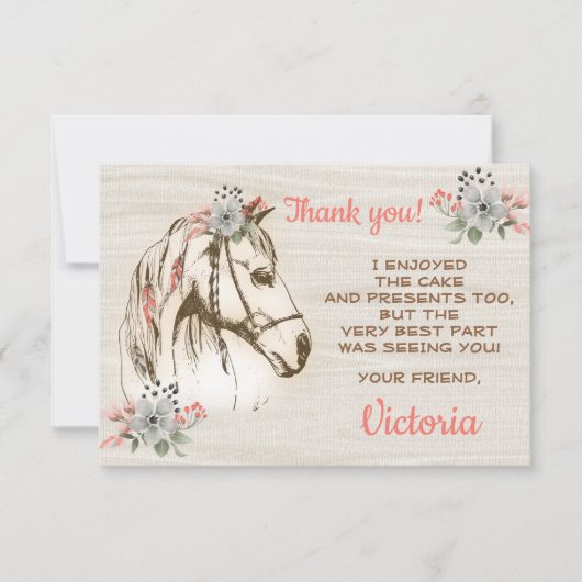 ボホース誕生日パーティーありがとうございます 招待状 (正面)