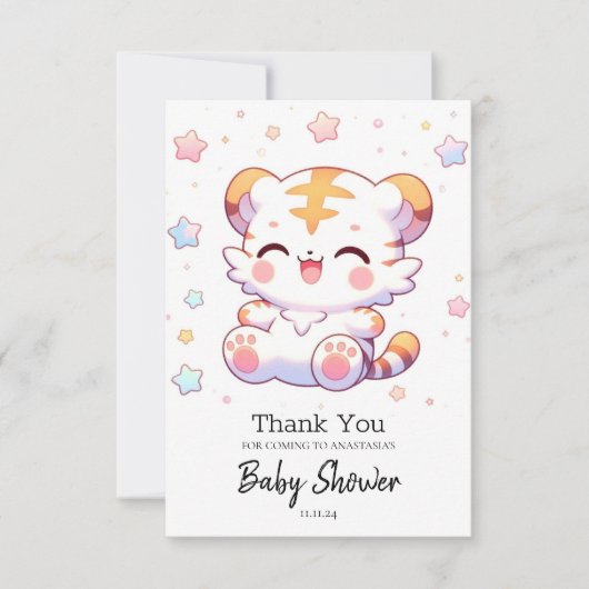 ボホータイガー赤ちゃんシャワー サンキューカード (正面)