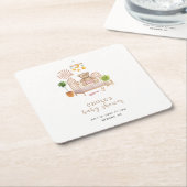 ボホーテディベア子供部屋ベビーシャワー スクエアペーパーコースター (アングル)