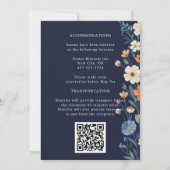 ボホートーン自然ズブルー開花秋の結婚式 招待状 (裏面)