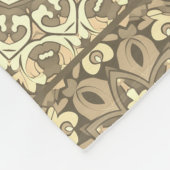 ボホーニュートラルベージュインスパイアヴィンテージキルトパターン フリースブランケット (角)