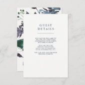 ボホーネイビーピーニー結婚フローラズゲスト詳細 エンクロージャーカード (正面/裏面)