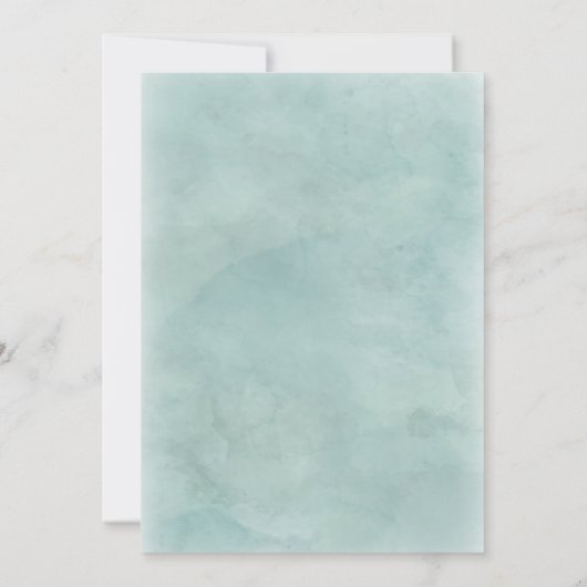 ボホーネイビーブルーアクアウォーター結婚式招待状 招待状 (裏面)