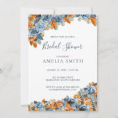 ボホーネイビーブルーアンドラストテラコタブライダルシャワー 招待状 (正面)