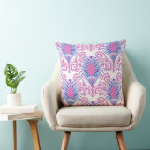 ボホーネオンピンクジュエルトーンピーコックフェザー クッション (椅子)