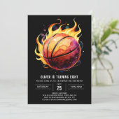 ボホーネットハッピーバスケットボール誕生日 招待状 (スタンド正面)