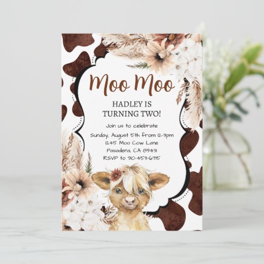 ボホーハイランドカウー誕生日ファーム 招待状 (スタンド正面)