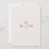 ボホーバジェットテラコッタラストフラワー結婚ズ | DIY 招待状 (裏面)