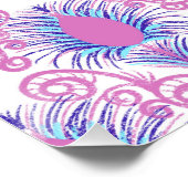 ボホーピーコックフェザージュエルトーンネオンピンク ポスター (コーナー)