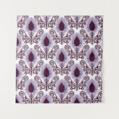 ボホーピーコックフェザージュエルトーンパープル タペストリー (正面)