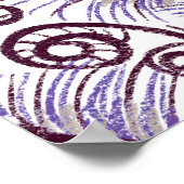 ボホーピーコックフェザージュエルトーンパープル ポスター (角)