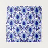 ボホーピーコックフェザージュエルトーンブルー タペストリー (正面)