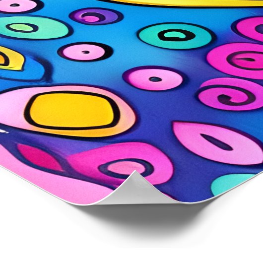 ボホーファンキーロースターファーム動物ポートレートアート ポスター (角)