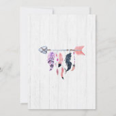 ボホーフェザー&アローベビーシャワー招待状 招待状 (裏面)