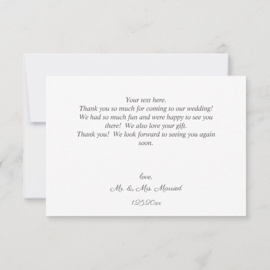 ボホーフレームパームリーフ&パンパスグラス&ベージュフローラ サンキューカード (裏面)