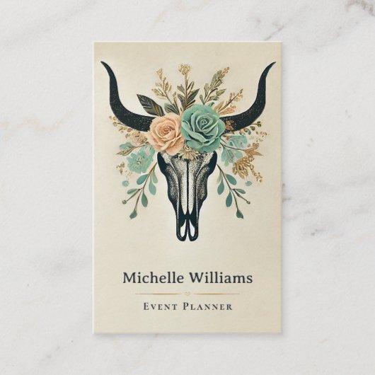 ボホーフローラブルカウカスカルウェスタン素朴 名刺 (正面)