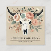 ボホーフローラ牛スカル スクエア名刺 (正面)