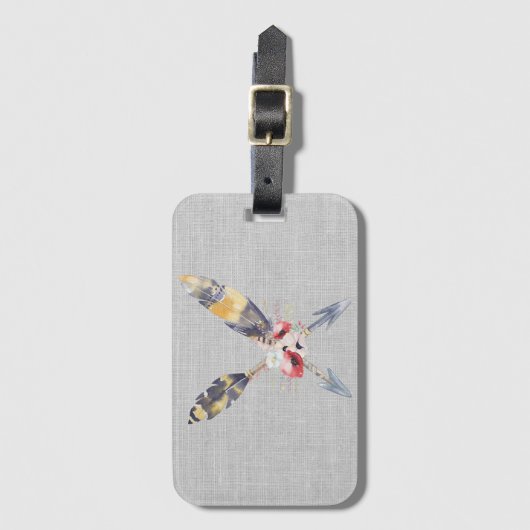 ボホーブフェザー矢印 ラゲッジタグ (正面縦)