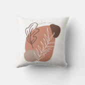 ボホーブラウンベージュニュートラルカラーズ抽象芸術 クッション (裏面)