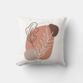 ボホーブラウンベージュニュートラルカラーズ抽象芸術 クッション (正面)