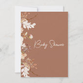 ボホーブラウンベージュパンプキンベイビーシャワー 招待状 (裏面)