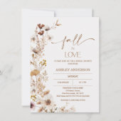 ボホーブラウンベージュ秋フローラブライダルシャワー 招待状 (正面)