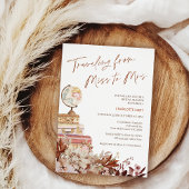 ボホーブラウン秋恋しく思旅行ミセスブライダルシャワー 招待状