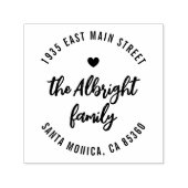 ボホーブラシファミリー名ハートラウンド差出人住所 セルフインキングスタンプ (デザイン)