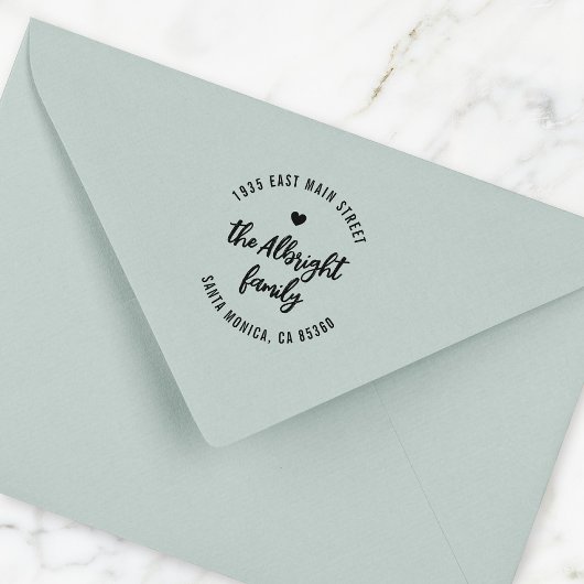 ボホーブラシファミリー名ハートラウンド差出人住所 セルフインキングスタンプ