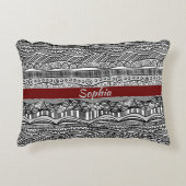 ボホーブラックとホワイトエスニック アクセントクッション (正面)