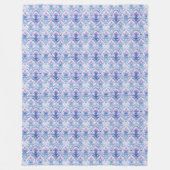 ボホーブルーとパープルパターンコージーフリースブランケット フリースブランケット (正面)